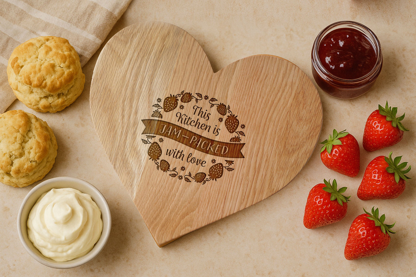 Oak Heart Serving Board 'This Kitchen Is...' | Kitchenware | Serveware | Tableware | Homeware