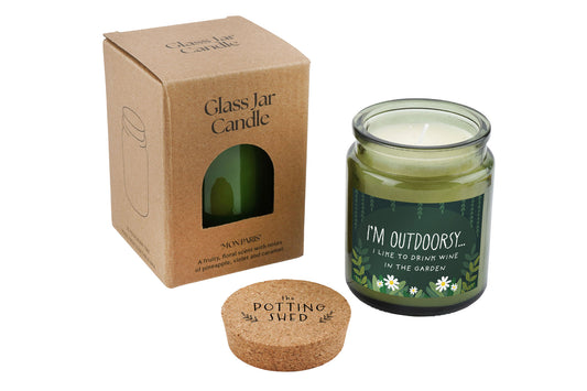 Green Jar Candle • “I'm Outdoorsy” • Scented Jar Candle • Gift for Her •  Gifts for Him • Garden Candle • Garden Accessory