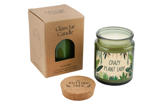 Green Jar Candle • “Crazy Plant Lady” • Scented Jar Candle • Gift for Her •  Gifts for Him • Garden Accessory • Garden Candle