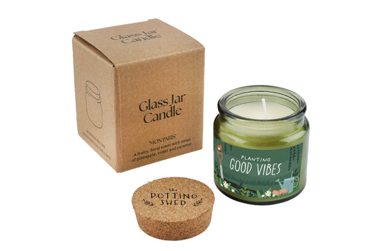 Planting Good Vibes Green Scented Jar Candle • Home Decor