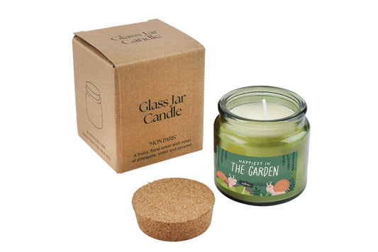 Happiest In The Garden • Green Scented Jar Candle • Home Decor