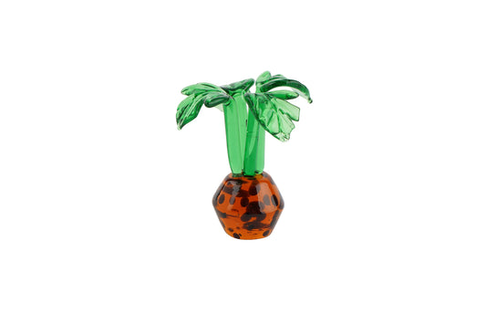 Artisan Glass Monstera Plant In Gift Box | Collectable | Ornament | Figurine | Home Decor
