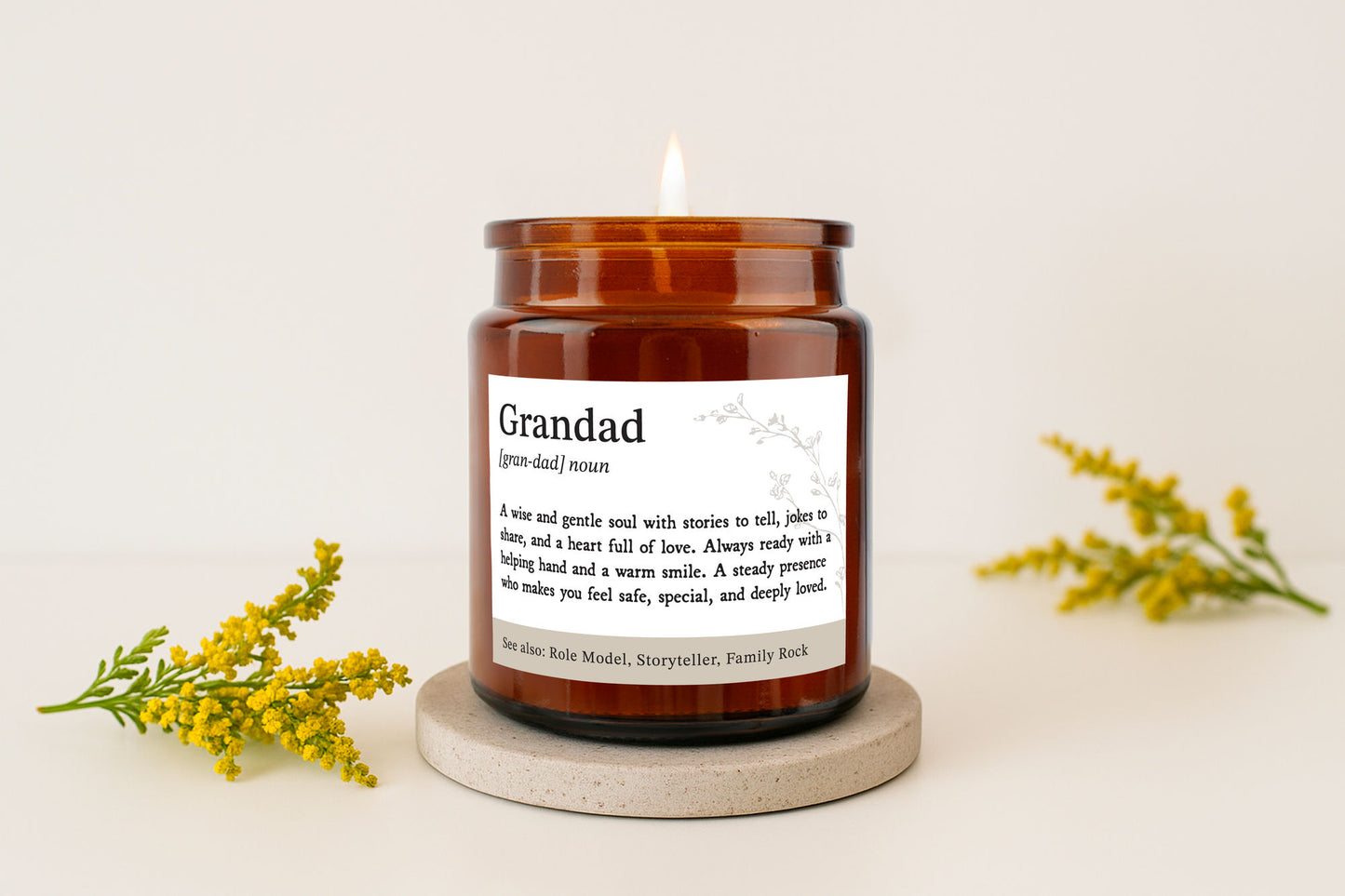 Brown Scented Jar Candle • "Grandad Definition” •  Gift for Him • Grandfather