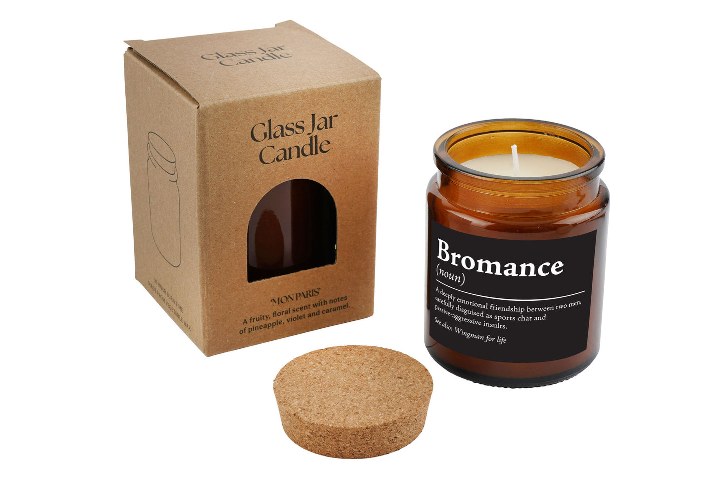 Brown Jar Candle • “Bromance” • Scented Jar Candle • Gift for Him • Fathers Day • Special Dad • Novelty Candle • Humor Candle