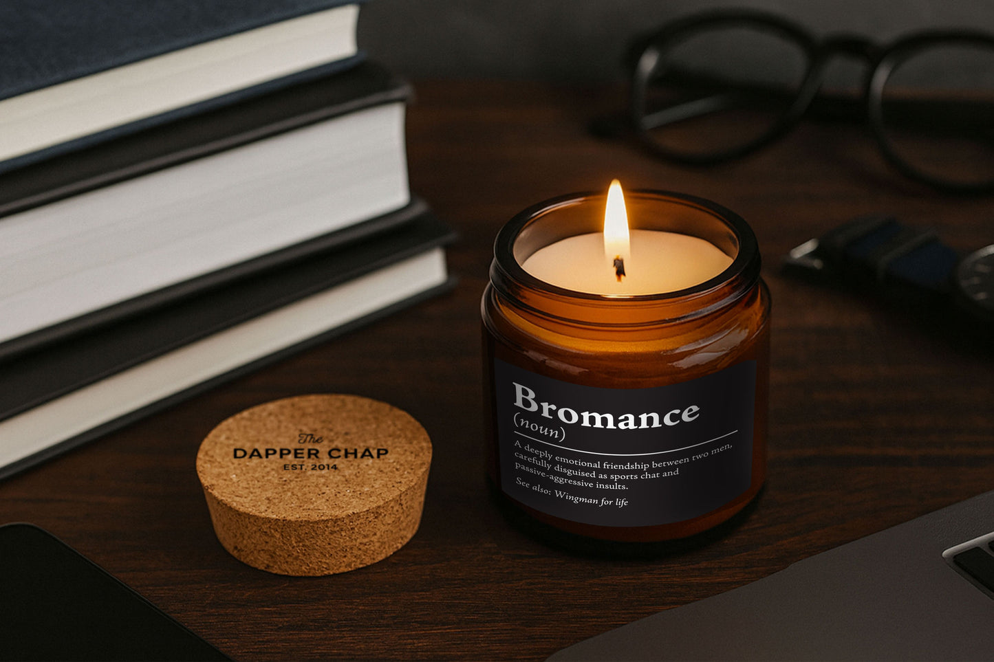Brown Jar Candle • “Bromance” • Scented Jar Candle • Gift for Him • Fathers Day • Special Dad • Novelty Candle • Humor Candle