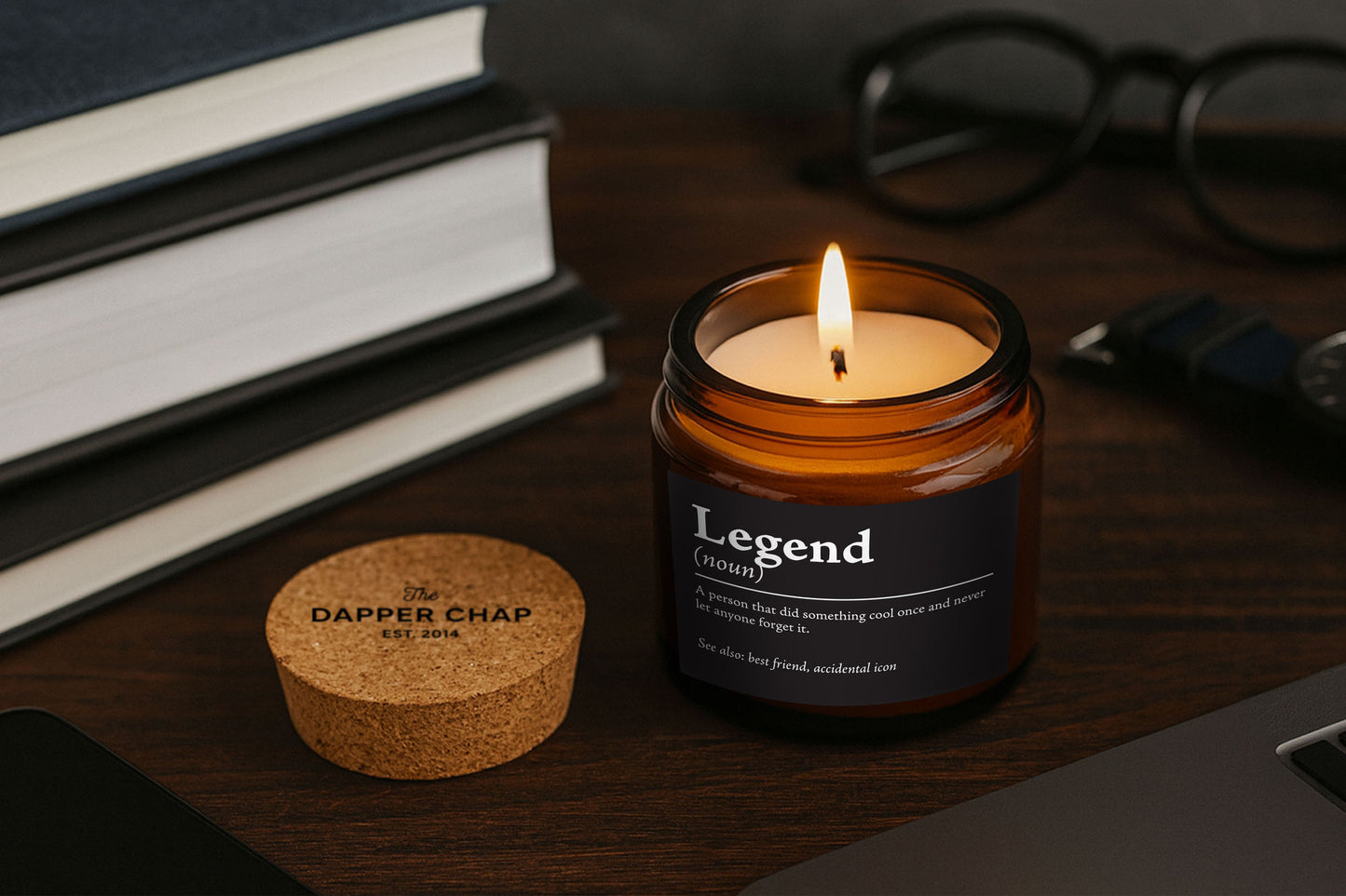 Brown Jar Candle • “Legend” • Scented Jar Candle • Gift for Him • Special Dad • Novelty Candle • Humor Candle