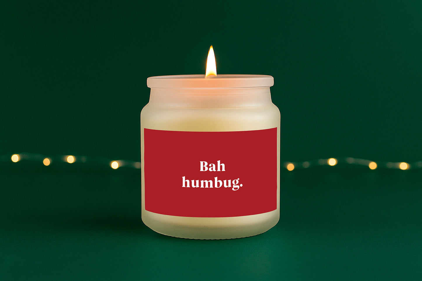 Bah Humbug Scented Candle • Clear Glass Jar Candle • Christmas Candle • Holiday Home Décor • Secret Santa • Gift Boxed