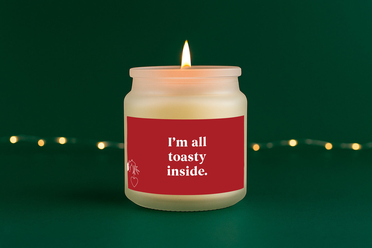 I'm All Toasty Inside Candle • Clear Glass Jar Scented Candle • Christmas •Winter Holiday Home Décor • Secret Santa • Gift For Home • Boxed