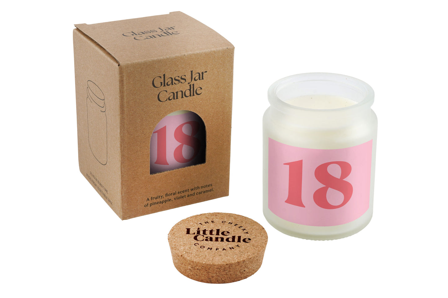 18 Large Clear Candle • 18th Birthday • Birthday Gift • Scented Glass Jar Candle • Humour • Just Because Candle • Gift Box