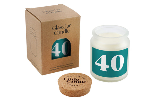 40 Large Clear Candle • 40th Birthday • Birthday Gift • Scented Glass Jar Candle • Humour • Just Because Candle • Gift Box
