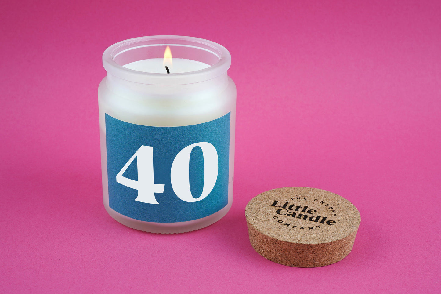 40 Large Clear Candle • 40th Birthday • Birthday Gift • Scented Glass Jar Candle • Humour • Just Because Candle • Gift Box