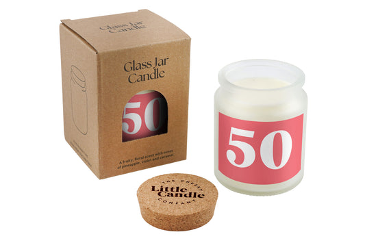 50 Large Clear Candle • 50th Birthday • Anniversary • Birthday Gift • Scented Glass Jar Candle • Humour • Just Because Candle • Gift Box