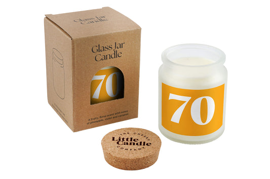 70 Large Clear Candle • 70th Birthday • Birthday Gift • Scented Glass Jar Candle • Humour • Just Because Candle • Gift Box