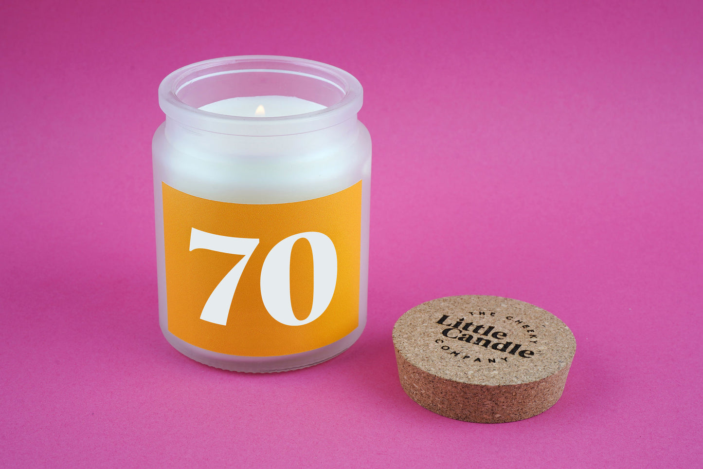 70 Large Clear Candle • 70th Birthday • Birthday Gift • Scented Glass Jar Candle • Humour • Just Because Candle • Gift Box