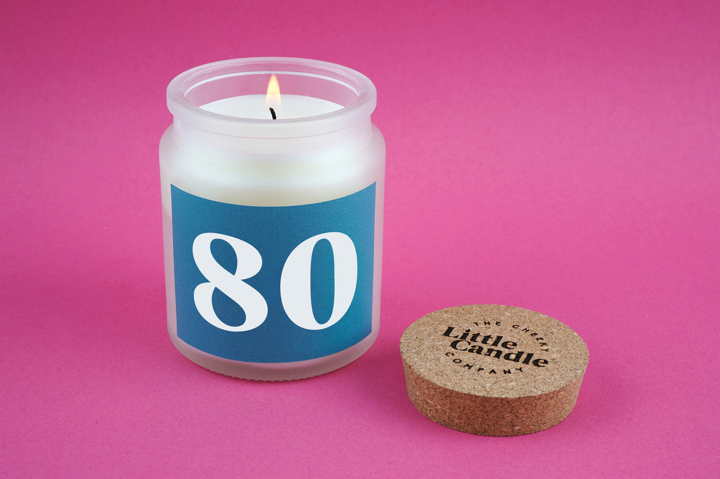 80 Large Clear Candle • 80th Birthday • Birthday Gift • Scented Glass Jar Candle • Humour • Just Because Candle • Gift Box