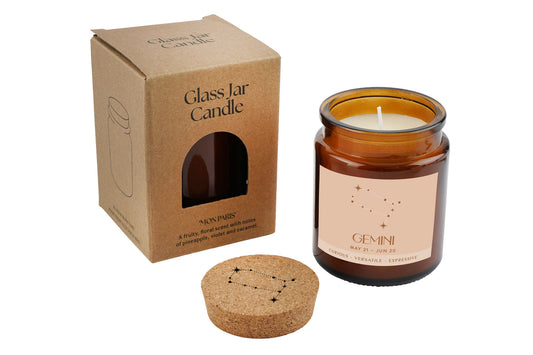 Brown Jar Candle • "Gemini” • Scented Jar Candle • Special Gift • Star Sign Zodiac Candle • Gift For Her • Gift for Him • Gift Box