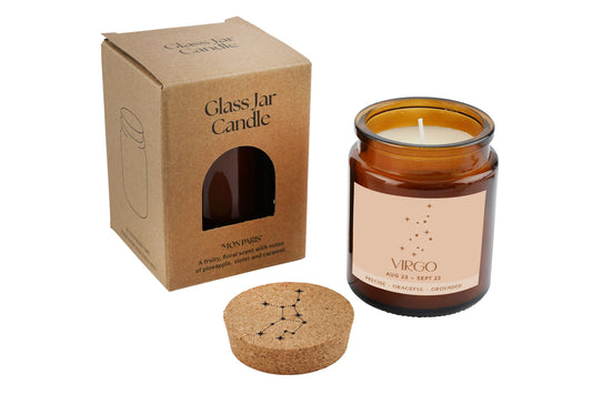 Brown Jar Candle • "Virgo” • Scented Jar Candle • Special Gift • Star Sign Zodiac Candle • Gift For Her • Gift for Him • Gift Box