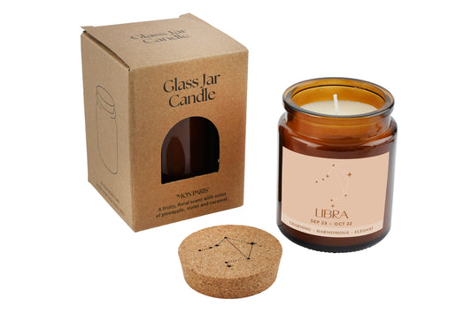 Brown Jar Candle • "Libra” • Scented Jar Candle • Special Gift • Star Sign Zodiac Candle • Gift For Her • Gift for Him • Gift Box
