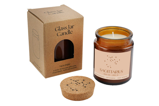 Brown Jar Candle • "Sagittarius” • Scented Jar Candle • Special Gift • Star Sign Zodiac Candle • Gift For Her • Gift for Him • Gift Box