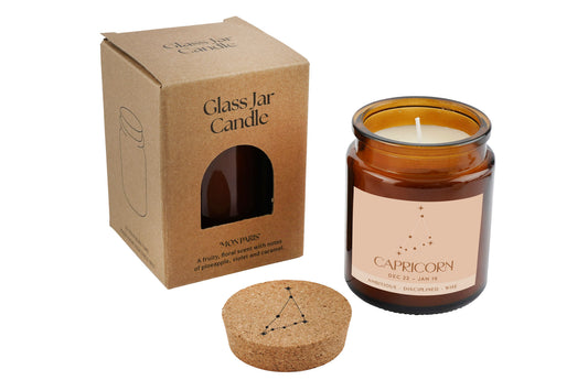 Brown Jar Candle • "Capricorn” • Scented Jar Candle • Special Gift • Star Sign Zodiac Candle • Gift For Her • Gift for Him • Gift Box