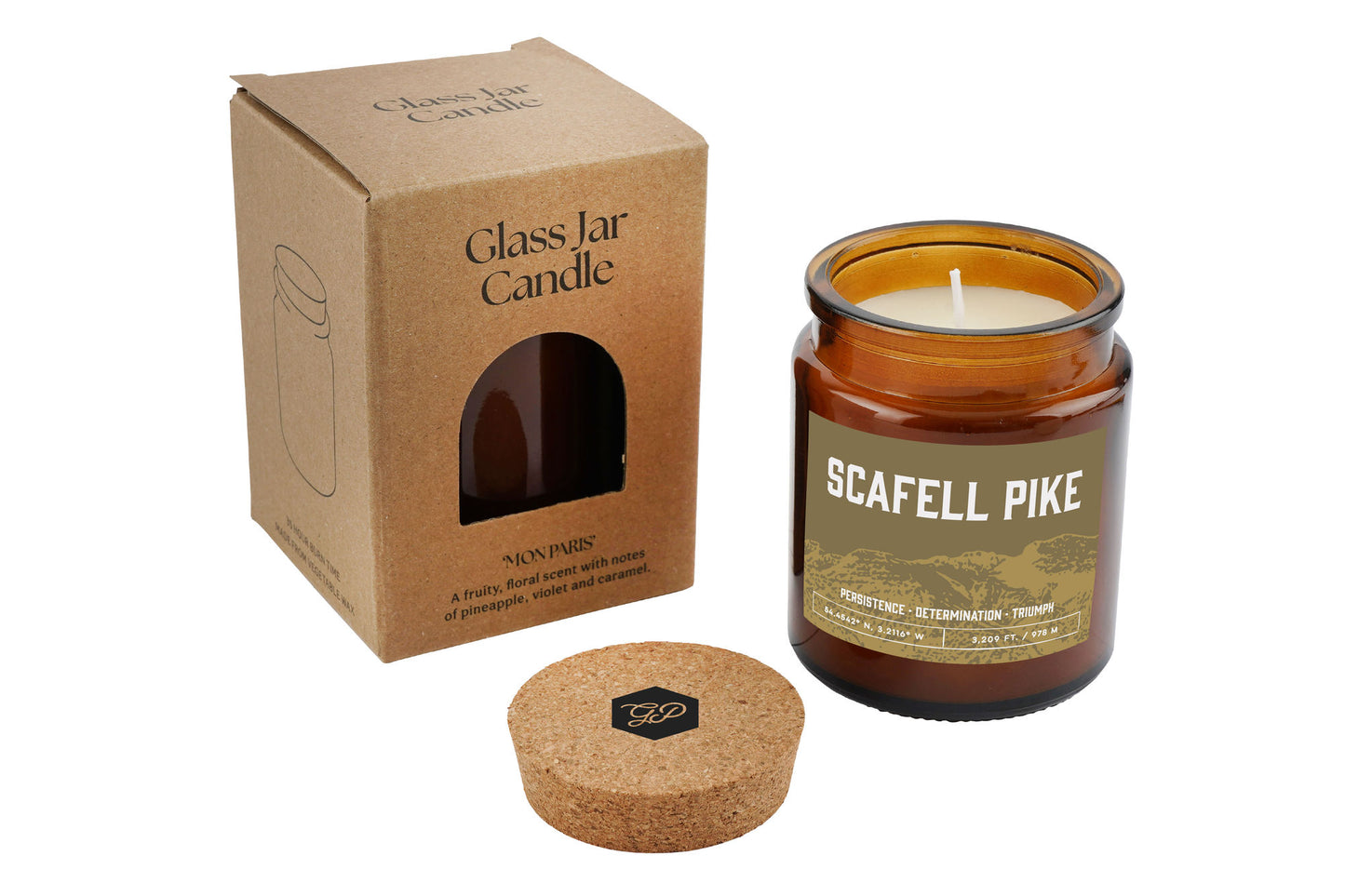 Brown Jar Candle • "Scafell Pike” • Scented Candle • Special Gift • Hiking • Mountain • Adventure • Gift For Her • Gift for Him • Gift Box