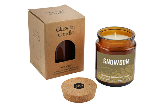 Brown Jar Candle • "Snowdon” • Scented Candle • Special Gift • Hiking • Mountain • Adventure • Gift For Her • Gift for Him • Gift Box