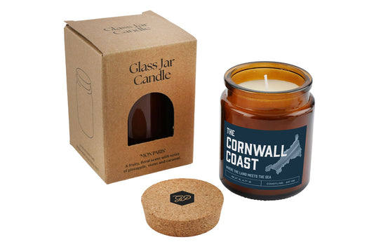 Brown Jar Candle • "Cornwall ” • Scented Candle • Adventure • Coast • Surf • South West England • Gift For Her • Gift for Him • Gift Box