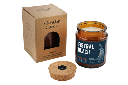 Brown Jar Candle • "Fistral Beach” • Scented Candle • Cornwall • Coastal • Seaside • Surfing • Holiday • Gift For Her Him • Gift Box