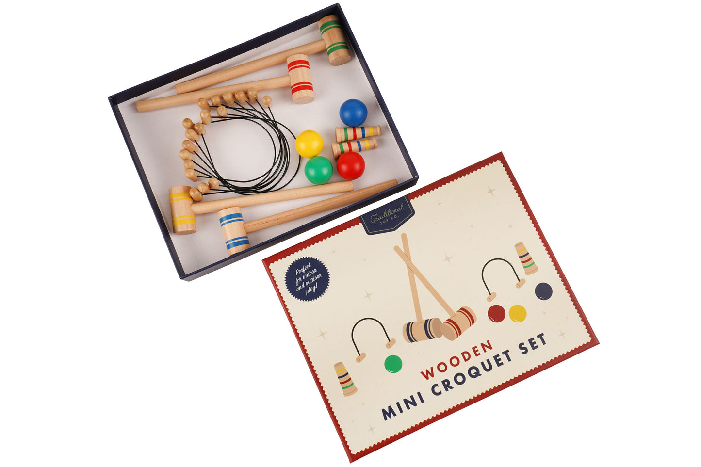 Traditional Toy Co. Mini Croquet Set | Travel Game | Classic Game