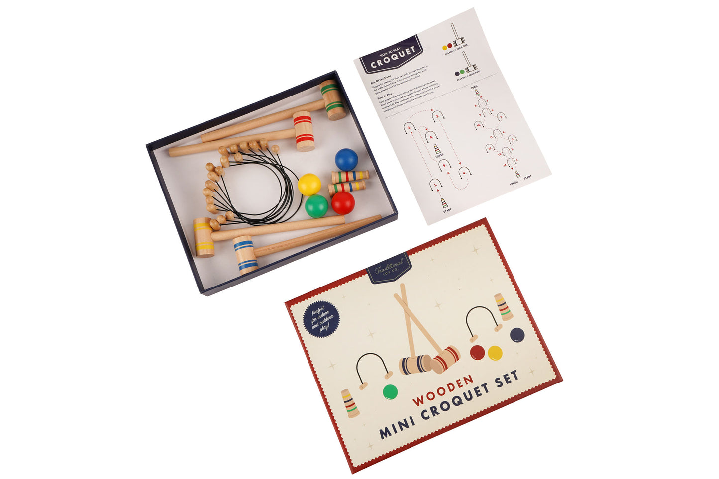 Traditional Toy Co. Mini Croquet Set | Travel Game | Classic Game