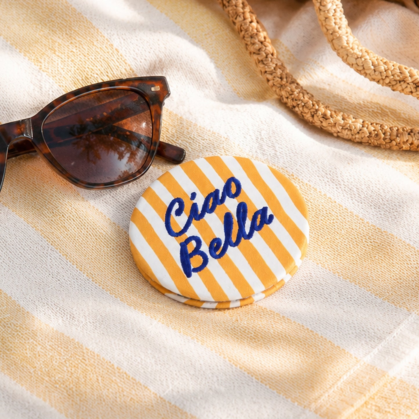Bon Voyage 'Ciao Bella' Compact Mirror | In Gift Box | Travel Accessory | Handbag | Make Up