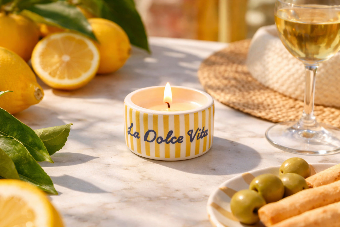 Bon Voyage 'La Dolce Vita' Ceramic Tealight Candle | Homeware | Home Decor