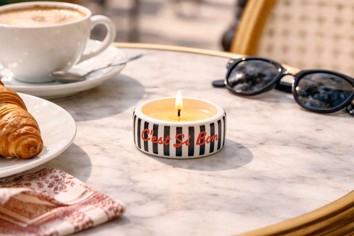 Bon Voyage 'C'est Si Bon' Ceramic Tealight Candle | Homeware | Home Decor