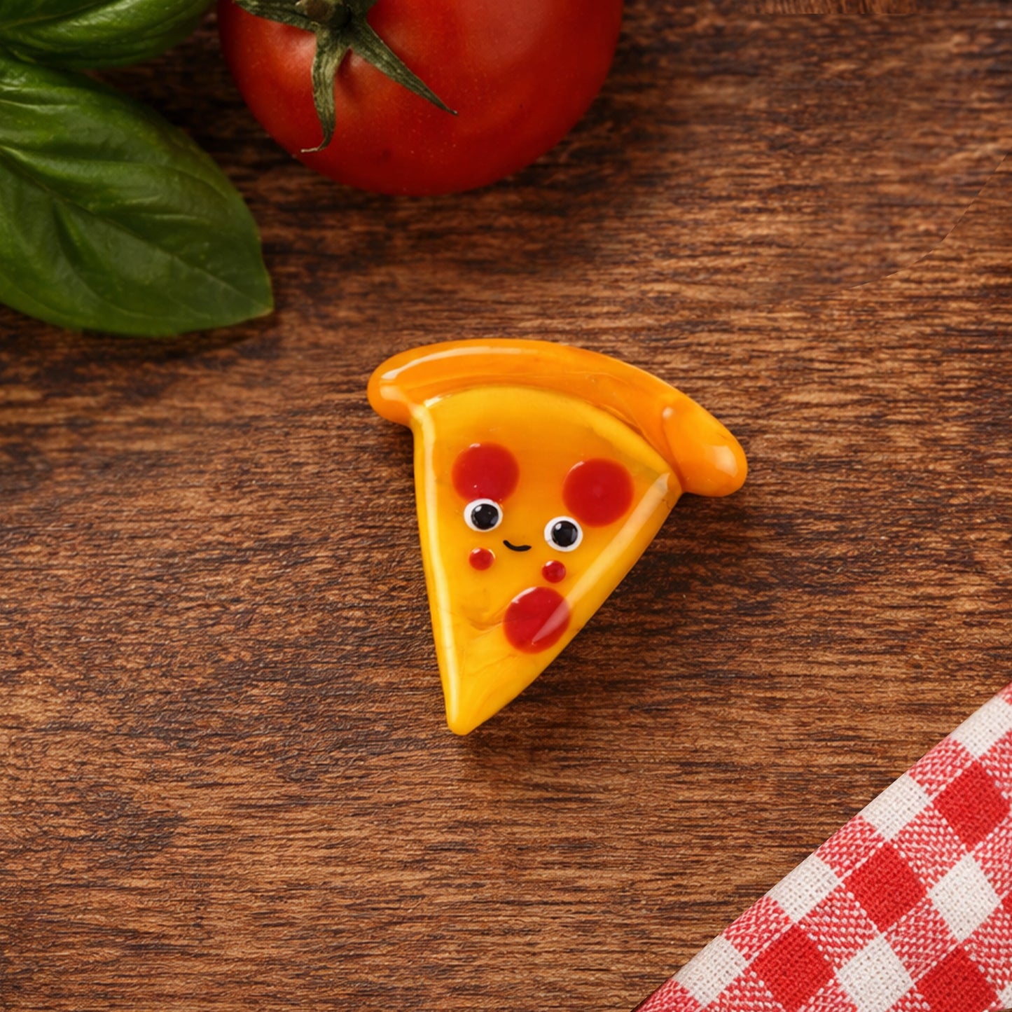 Artisan Glass Pizza Slice With Face | In Gift Box | Home Decor | Ornament | Homeware | Collectable