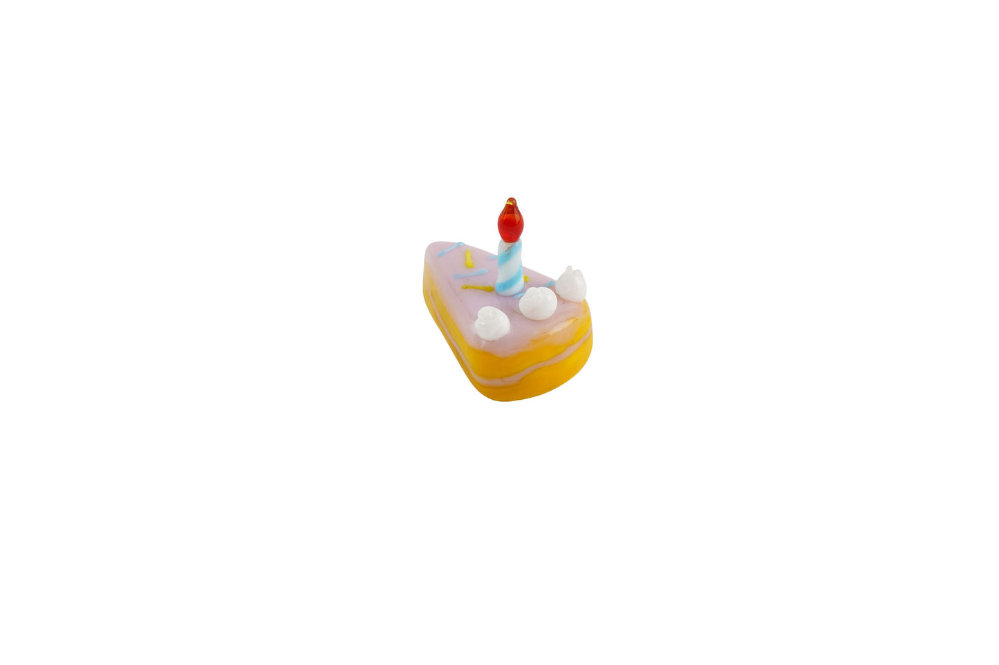 Artisan Glass Birthday Cake And Candle | In Gift Box | Home Decor | Ornament | Homeware | Collectable