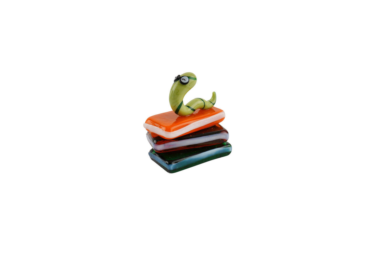 Artisan Glass Books And Bookworm | In Gift Box | Home Decor | Ornament | Homeware | Collectable