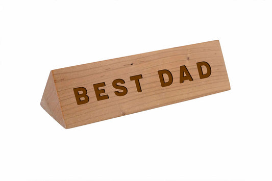 Wooden Desk Sign 'Best Dad' | Gift For Him | Office Sign | Engraved Gift | Fathers Day