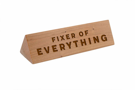 Wooden Desk Sign 'Fixer Of Everything' | Gift For Her | Gift For Him | Office Sign | Engraved Gift