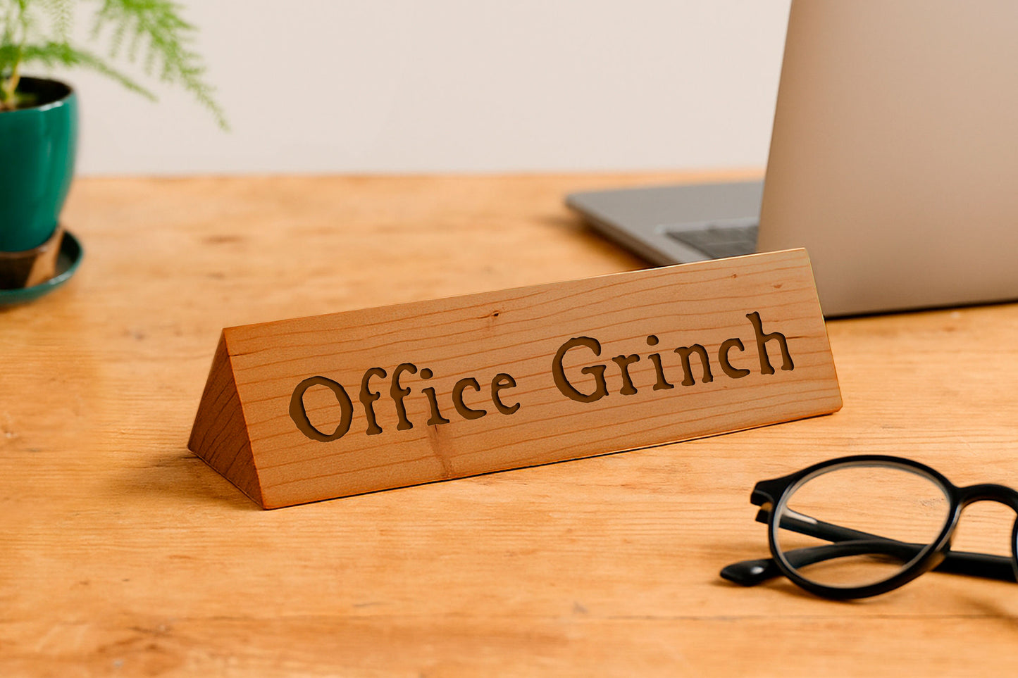 Wooden Desk Sign 'Office Grinch' | Gift For Her | Gift For Him | Office Sign | Engraved Gift