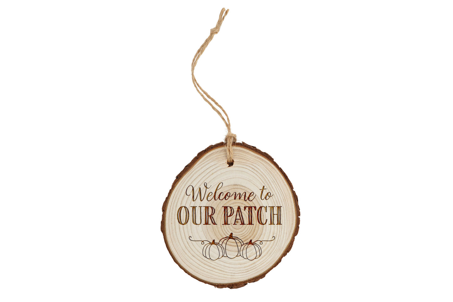 Welcome To Our Patch Wooden Log Sign | Rustic Fall Door Hanger | Cosy Autumn Home Decor | Wall Decoration | Pumpkin Season Gift | Decoration
