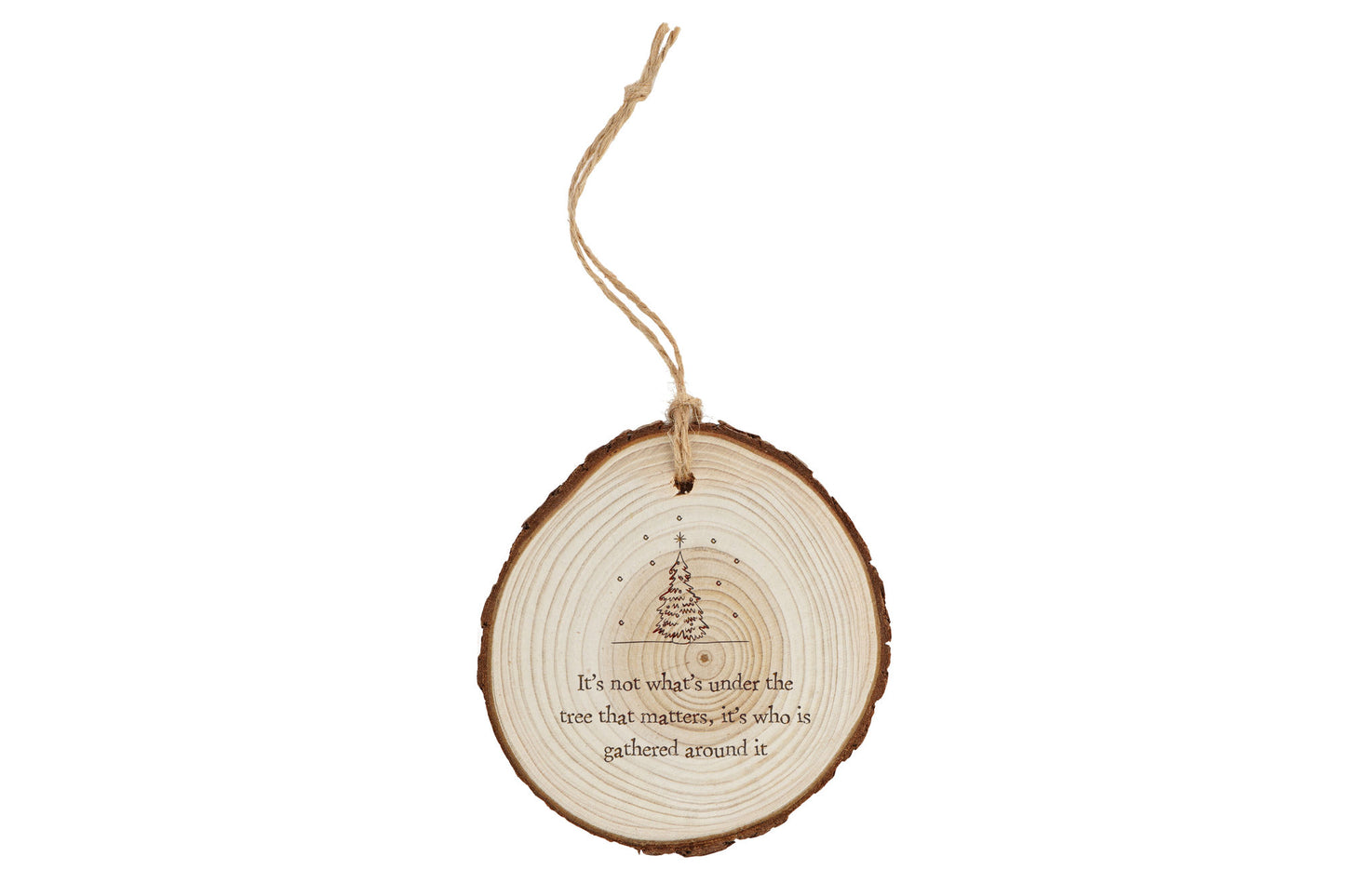 Wooden Log Sign 'It's Not What's Under..' | Rustic Door Hanger | Cosy Festive Home Decor | Wall Decoration | Tree Decoration