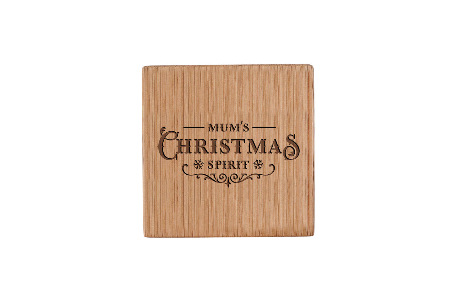 Mum's Christmas Spirt Oak Coaster | Christmas Table Decor | Festive Drink | Seasonal Gift For Her