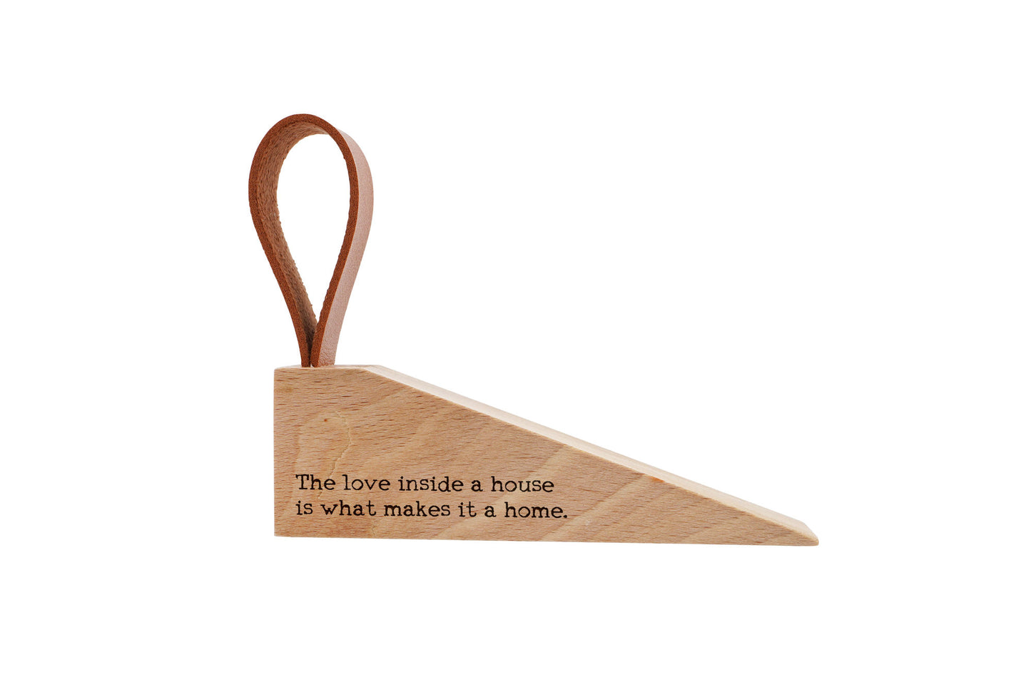 Wooden Door Stop | 'The love inside a house is what makes it a home' | Rustic Home Accessory with Loop | Home Decor