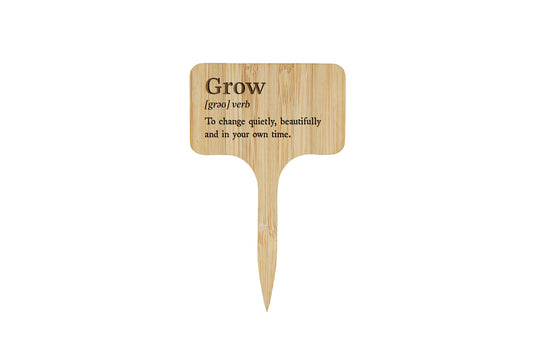 Grow Definition Wooden Plant Marker | Garden Accessory | Plant Sign | Gift for Plant Lovers | Gardening Gift