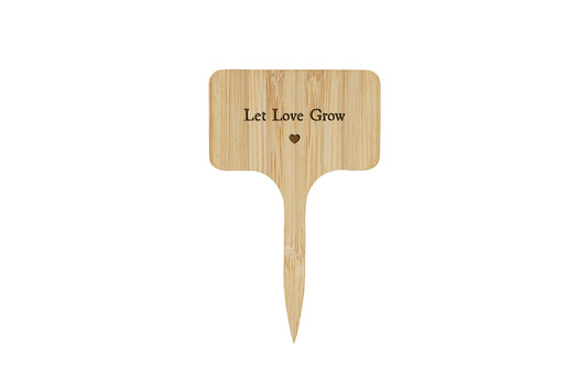 Wooden Plant Marker | Let Love Grow | Inspirational Garden Accessory | Plant Sign | Home Decor | Thoughtful Gift for Gardener