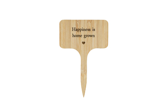 Wooden Plant Marker | Happiness Is Home Grown | Inspirational Garden Accessory | Plant Sign | Home Decor | Gift for Gardener & Plant Lovers