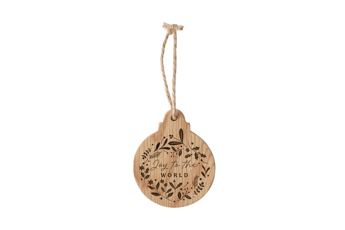 Oak Hanging Bauble 'Joy To The World' | Festive Decoration | Tree Hanger | Wall Hanger | Hanging Sign