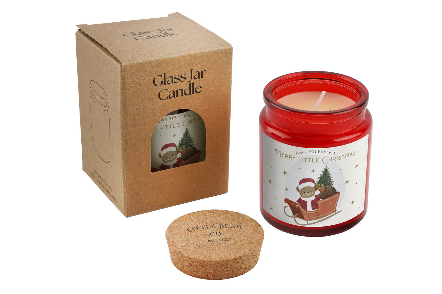 Merry Little Christmas Candle • Red Jar Candle • Little Bear Co • Festive Gift