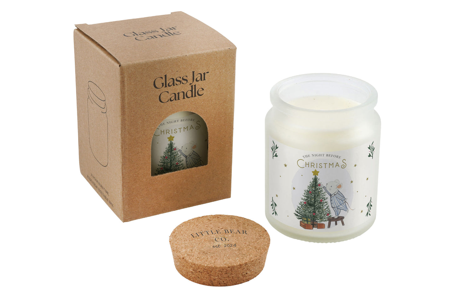 The Night Before Christmas Candle Scented Candle • White Jar Candle • Little Bear Co • Festive Gift