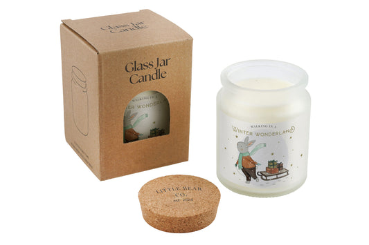 Walking In A Winter Wonderland Scented Candle • White Jar Candle • Little Bear Co • Festive Gift